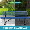 thumbnail image 5 of Afoxsos 6 ft. Outdoor Steel Bench with Backrest in Blue, 5 of 6