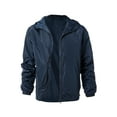 thumbnail image 1 of Men's Lightweight Windbreaker Winter Jacket Water Resistant Shell Zip-up Fashion Rain Hooded Jacket, Black/Blue Size 4XL-7XL, 1 of 8