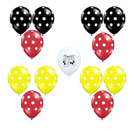 Disney Mickey Mouse Party Red Black and Yellow Latex Balloons