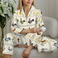 thumbnail image 6 of Fotbe Funny Chicken Pattern Long Sleeve Pajama Set for Women,Sleepwear Set,2-piece Loungewear Set,Soft PJs Comfy Nightwear with Pockets -XX-Large, 6 of 7