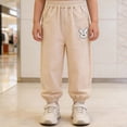 thumbnail image 2 of JCCXIN Toddler Kids Girls School Pants Casual Baggy Cartoon Rabbit Appliques Ankle-Tied Pants With Pockets Lightweight Outdoor Summer Daily Wear Sweet Party Bottoms,Beige,2-3 Years, 2 of 9