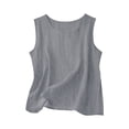 thumbnail image 4 of Girls Linen Set 2 Piece Outfits Kids Sleeveless Tank Top Matching High Waisted Pants Set Loose Summer Preppy Clothes Teen Outfits Trendy, 4 of 6