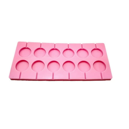 

12-Capacity Chocolate Hard Candy Silicone Lollipop Molds with 12 count Lollypop Sucker Sticks for Halloween Christmas Parties - R