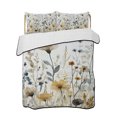 thumbnail image 2 of Watercolor Botanical Floral Full Size Down Alternative Comforter, Lightweight Comforter Quilt Bedding Set with Pillow Shams Farmhouse Garden All Seasons Bed Comforter Duvet Insert 78"x90", 2 of 7
