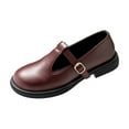 thumbnail image 3 of Miluxas Women's Mary Jane T-Strap Shoes Flats Vintage Round Toe Leather Low Heel Womens Dress Shoe Wine 9(42), 3 of 9