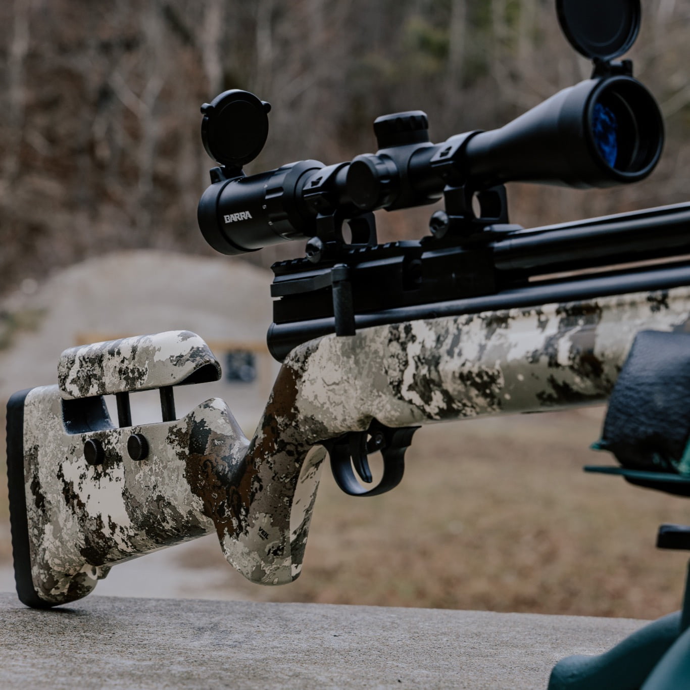 Barra Airguns 1100z .22 Precharged Pneumatic Pellet Air Rifle, Veil Camo