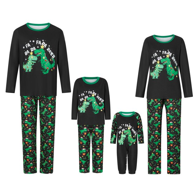 Christmas Family Pajamas Set Reindeer Pattern Tops And Pants