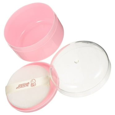 Eease Body Powder Puff Box Loose Powder Container Portable Baby Powder Storage Holder with Puff