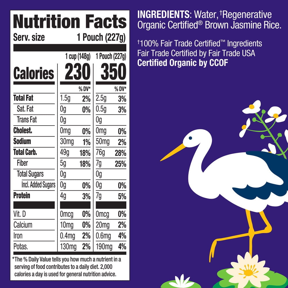 Pack of 6, Lundberg Regenerative Organic Certified® Brown Jasmine Rice, 8 oz
