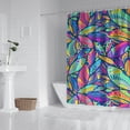 thumbnail image 2 of Boho Floral Shower Curtain 72x72 Inches - Tropical Leaves, Vintage Botanical Print, Waterproof Fabric for Chic Bathroom Decor, Modern Farmhouse & Bohemian Style, 2 of 5