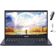 ASUS Vivobook Go 14 E410 14" FHD Thin Light Laptop, Intel Celeron N4500(Up to 2.8GHz), 4GB RAM, 128GB eMMC + 512GB SSD, Intel UHD Graphics, Windows 11 Home S, Star Black with Mazepoly Accessories