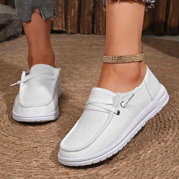 Women's Loafers - Casual Shoes with Anti-slip Outsole, Lightweight for All-Day Wear (White)