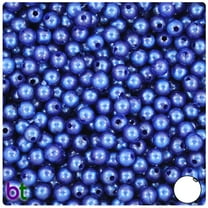 BeadTin Cobalt Pearl 6mm Round Plastic Beads (500pcs)