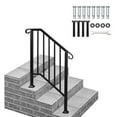 thumbnail image 2 of Artisasset Matte Black Outdoor 2-Step Iron Handrail, 2 of 6