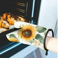 thumbnail image 5 of Yellow Sunflower Oven Mitts and Pot Holders Set of 2, Heat Resistant Oven Mitts Kitchen Oven Glove for Cooking, Baking, 5 of 6