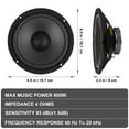 thumbnail image 2 of OULII High Performance 6.5 Inch Car Speakers for Powerful Sound Upgrade Easy Install Black ABS Iron Magnet, 2 of 7