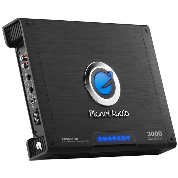 Planet Audio Ac3000.1D Anarchy Class D Mono Amplifier - 3000W Max; 1000W X  1 @ 4 Ohm; 1500W X 1 @ 2