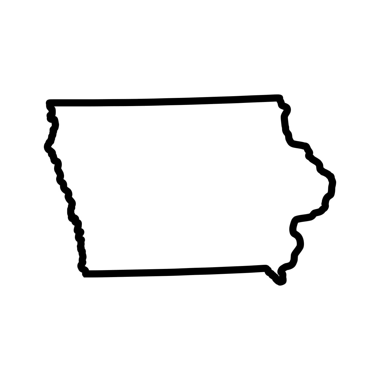 Iowa Outline Sticker Decal Die Cut - Self Adhesive Vinyl - Weatherproof ...