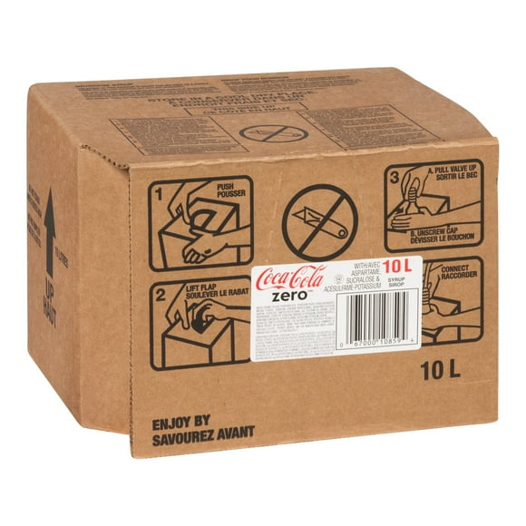 Coca Cola Zero Soft Drink, Bib | 10L/Unit, 1 Unit/Case