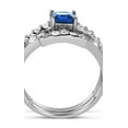 thumbnail image 4 of Luxurious 1.50 Carat Princess cut blue sapphire and White Diamond Wedding Ring Set, 4 of 4