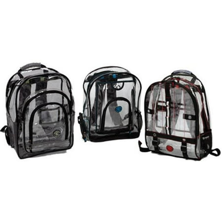 Bulk Buys Deluxe Multi-Pocket Clear Backpack - Case of 24