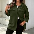 thumbnail image 2 of Jackets for Women Casual Oversized Corduroy Button Down Jacket Solid Color Long Sleeve Lapel Collar Outerwear with Pockets Casual Fall Clothing, 2 of 7