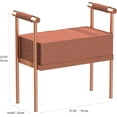 thumbnail image 2 of Modern Upholstered Bench Seat with Copper Frame,Ottoman Bench with Armrests, Entryway Bench Living Room Foot Rest Stool,Footrest Foot Stool with Sturdy Metal Frame, 2 of 7