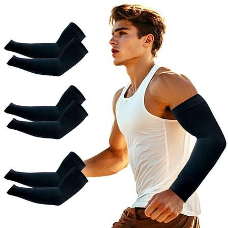 3 Pairs UV Protection Cooling Arm Sleeves for Men and Women UPF 50 Sun Sleeve