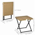thumbnail image 3 of Folding PE Rattan Coffee Table, Weather Resistant Outdoor Side Table for Patio & Balcony, 3 of 6