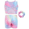 thumbnail image 3 of Two Piece Leotards for Girls Gymnastics with Shorts Ballet Tumbling Outfit Hollow Back Design, 3 of 6