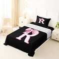 thumbnail image 5 of Erosebridal Pink Bows Alphabet R Twin Sheet Sets,Girl Personalized Gifts Bedding For Teens 3 Pieces, 5 of 6