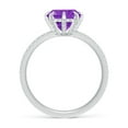 thumbnail image 2 of ANGARA Natural Eight Prong-Set Round 1.8 ct Amethyst Solitaire Ring in 14K White Gold for Women (Size-8mm) | February Birthstone, Birthday, Anniversary, Jewelry Gift for Women | Natural Amethyst Ring, 2 of 9