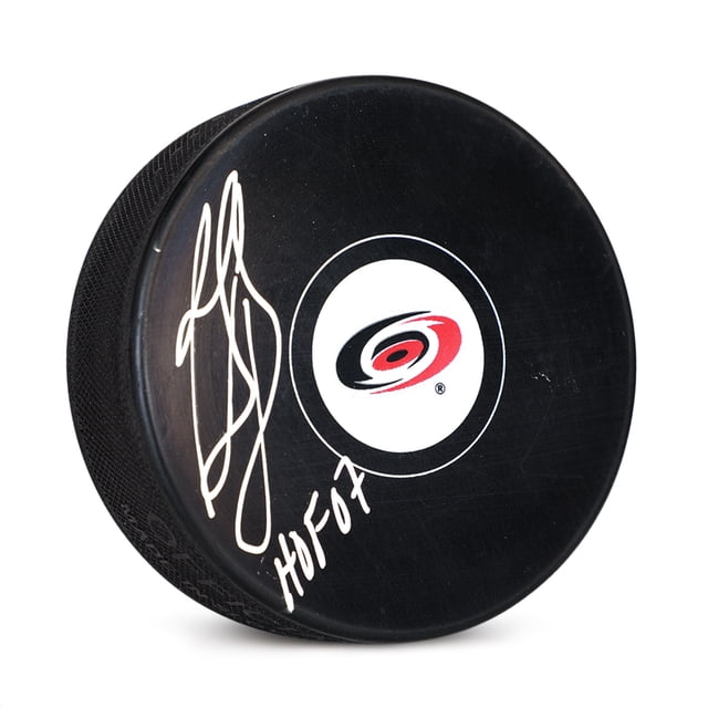 Ron Francis Autographié Carolina Hurricanes Hockey Rondelle avec HOF Note