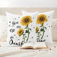 thumbnail image 3 of Sunflower Sunshine Outdoor Waterproof Pillow Covers, Pastoral Bees Farmhouse Floral Decorative Square Throw Pillowcase Sofa Cushion Sham for Patio/Couch/Chair, 18"x18" 2 Pack, 3 of 8