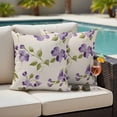 thumbnail image 2 of Outdoor Pillow Cover Purple Flower Set of 2 Waterproof Throw Pillowcases Pastoral Spring Decorative Patio Furniture Pillows for Couch Garden Indoor & Outdoor Use, 2 of 9