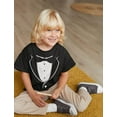 thumbnail image 5 of Tstars Printed Tuxedo Shirt with Bow Tie for Boys Toddler Infant Kids Tshirts, 2T Black, 5 of 5