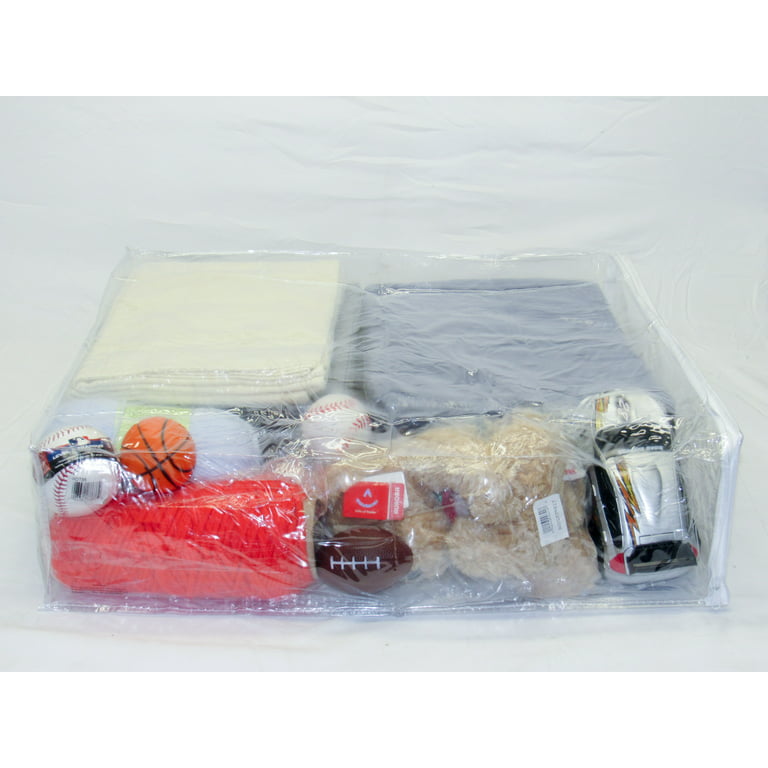 Clear Vinyl Zippered Blanket Storage Bags 15x18x5 Inch set of 5