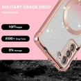 thumbnail image 5 of Clear  Case for Samsung Galaxy S21 5G with Gradient Glitter Peice(2 in 1), Luxury Plating Cute Bling Sparke Shockproof TPU Protective Phone Case for Women Girls-Rose Gold, 5 of 16