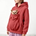 thumbnail image 6 of UOCUFY Pet Pouch Hoodie for Women Cat Dog Carrier Hoodies Carrying Pet Pocket Red,Size M, 6 of 9
