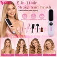thumbnail image 3 of GENAI Compact Professional Plastic Hair Straightening Brush, Anti-Static Technology, Purple, 3 of 12