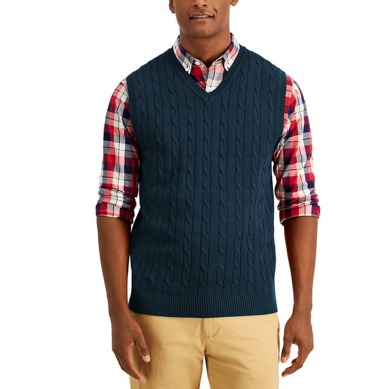 Men\'s Spring And Autumn Fashion Solid Color College Style Uniform  Sleeveless Sweater Vest