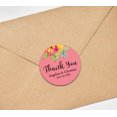 thumbnail image 2 of Darling Souvenir MADE WITH LOVE Round 45 Pcs Floral Thank You Stickers Personalized Bride Groom Names And Date Envelope Seals-Peach, 2 of 3