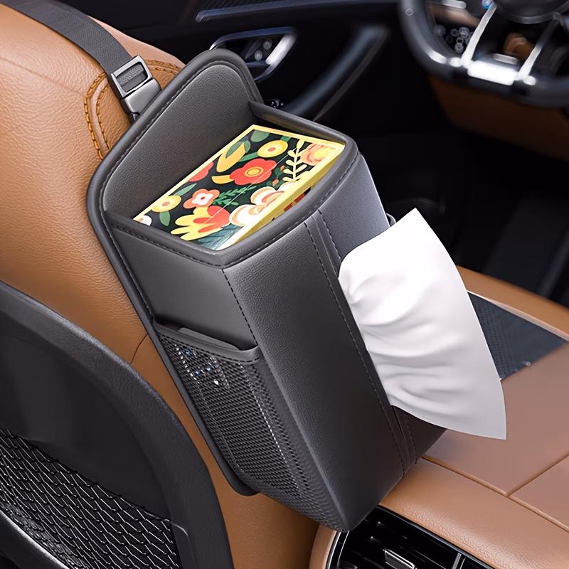 Car Tissue Box Seat Side Hanging Pocket Multi-Functional Tissue Dispenser Storage Pouch for Vehicle Organizer