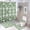 style-823, variant on 4 Pcs Shower Curtain Sets Non-Slip Rugs And Toilet Mat Lid Rug Accessories Seamless Pattern of Green And White Greek Key Lines Waterproof Fabric Bath Curtain Chinoiserie Bohemian Vintage