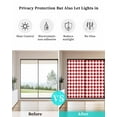 thumbnail image 4 of Window Privacy Film Red Farmhouse Stained Glass Window Film Decorative Sun Block Window Cover Gradient Buffalo Plaid Lattice Grid Window Clings Static Adhesive Sticker for Bathroom 17.7"x39.3", 4 of 7
