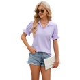 thumbnail image 3 of Womens Dressy Casual Blouses Shirts Lapel Neck Business Casual Summer Tops S, 3 of 9