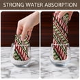thumbnail image 4 of 2 Pcs Funny Kitchen Towels,Red and Green Christmas Striped Pattern Microfiber Dish Towels,Kitchen Tea Towels,Kitchen Towel Set (18" X 26"), 4 of 7