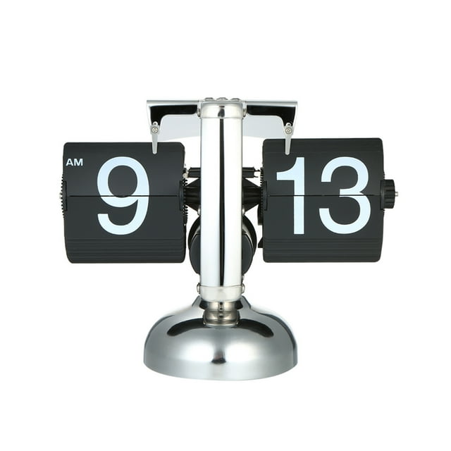 Temporizador Irfora Reloj de mesa de pequeña escala, reloj Retro con tapa, reloj de cuarzo operado por engranaje interno con tapa de acero inoxidable, negro/blanco Irfora Temporizador