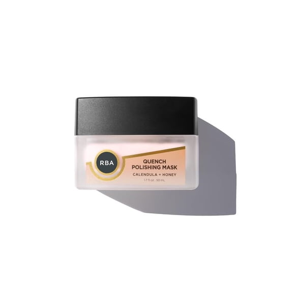Round Barn Apothecary RBA Skincares Quench Polishing Mask Mascarilla facial exfoliante y nutritiva 2 en 1 con piedra pómez, caléndula y consuelda para una piel suave y pulida, natural, 50 ml