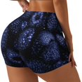thumbnail image 1 of Balery Blue-Purple Raspberries Pantalones cortos de entrenamiento estampados para mujer, sin costuras, ajustados, para gimnasio, yoga, correr, deportes, ejercicio activo, fitness.-XX-Large, 1 of 8